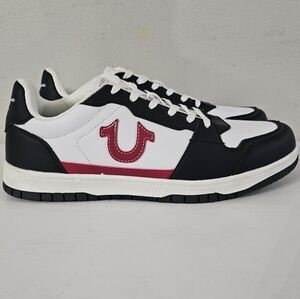 True Religion Men's Tr-Arthur-S Black,White & Red Lace-Up Sneakers Size 10M